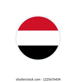 Yemen flag. Yemen circle flag.