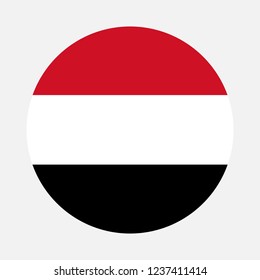 Yemen flag circle, Vector image and icon
