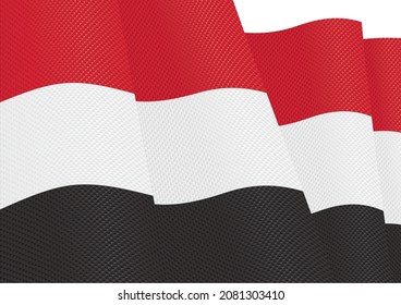 yemen flag fluttering gradient texture