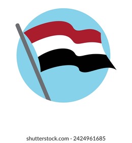 Yemen flag flying waving. Design image