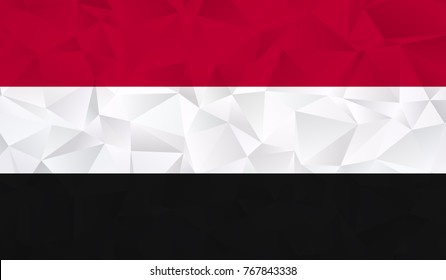 Yemen flag - geometric rumpled triangular low poly style gradient graphic, polygonal design for your. Vector illustration eps 10.