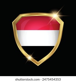 Yemen Flag Golden Shield Logo