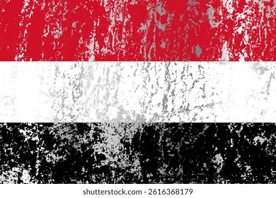Yemen flag with grunge effect.
