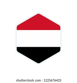 Yemen flag. Yemen hexagon flag.