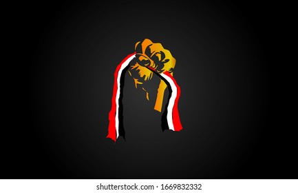 Yemen Flag Holding In Hand Man Stock Illustration