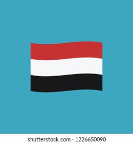 Yemen flag icon in flat design. Independence day or National day holiday concept.