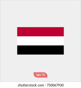 Yemen flag icon, national symbol, flat vector and trendy illustration sign