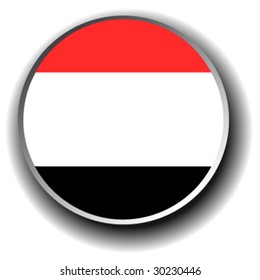 yemen flag icon - vector button