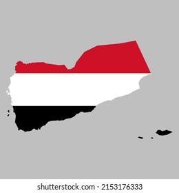 Yemen flag inside map borders vector illustration 