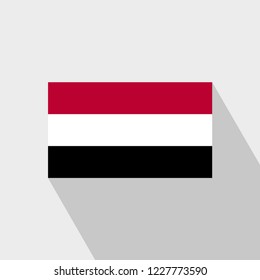 Yemen flag Long Shadow design vector