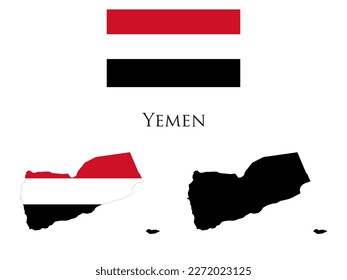 yemen Flag and map illustration vector 