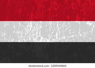 Yemen flag, official colors and proportion. Vector illustration.