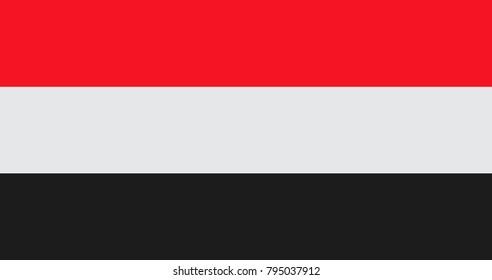 Yemen Flag. Official colors and proportion correctly. National Flag of Yemen. Yemen Flag vector illustration. Yemen Flag vector background