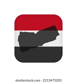 Yemen flag, official colors. Vector illustration.