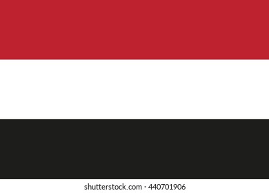 Yemen flag official right proportions, vector illustration