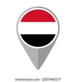 Yemen Flag on Location Pin