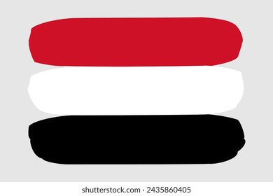 Yemen flag - painted design vector illustration. Vector brush style