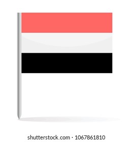 Yemen Flag Pin Vector Icon - Illustration