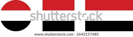
Yemen flag PNG vector. Yemen square and round icon isolated on transparent PNG background. Yemen flag icon.