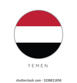 Yemen flag round circle vector icon