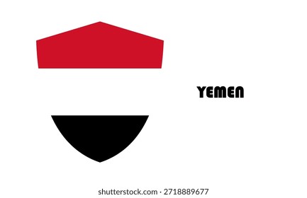 Yemen flag in shield shape (badge)
