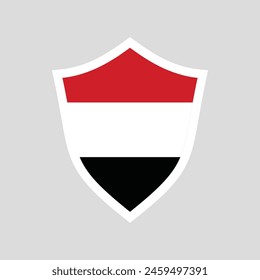 Yemen Flag in Shield Shape Frame