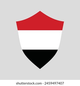Yemen Flag in Shield Shape Frame