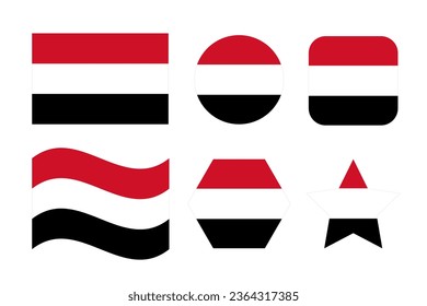 Yemen flag simple illustration for independence day or election svg