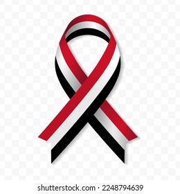 Yemen flag stripe ribbon vector illustration on a transparent background vector image (PNG).