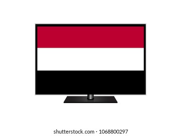 Yemen Flag Of Television,Vector Illustration, Isolate On White Background Icon. EPS10