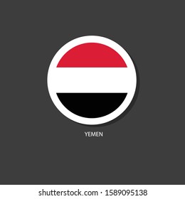 Yemen flag Vector circle with flags.