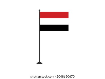 Yemen flag vector graphic. Yemen country flag is a symbol of freedom, patriotism and independence.