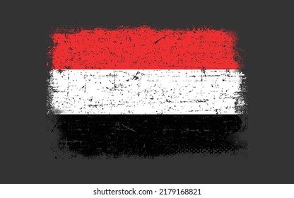Yemen flag vector, Yemen grunge flag vector