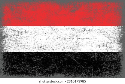 Yemen flag vector, Yemen grunge flag vector
