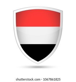 Yemen Flag Vector Shield Icon - Illustration
