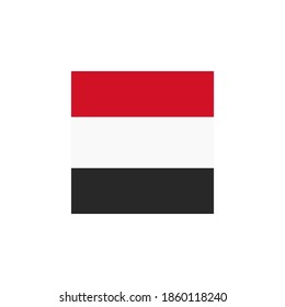 Jemen Fahne Vektorsymbol - Abbildung. Flagge des Jemen. Abstraktes Konzept, Symbol, Quadrat, Schaltfläche