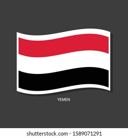 Yemen flag Vector waving with flags.