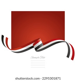 Yemen flag vector. World flags and ribbons. Yemeni flag ribbon on abstract color background