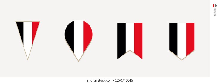 Yemen flag in vertical design, vector illustration.