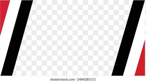 Yemen flag wave isolated on png or transparent background vector illustration.  