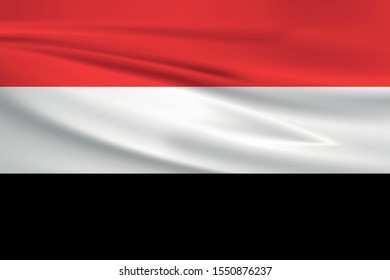 Yemen flag waving with wind effect