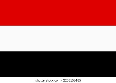 Yemen flag. Yemeni national banner and patriotic symbol. Official colors. Flat vector illustration.