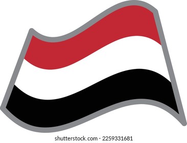 Yemen fluttering national flag illustration vector material