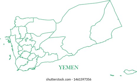Yemen green line map vector