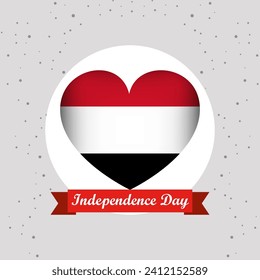 Yemen Independence Day With Heart Emblem Design svg