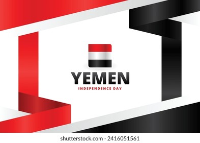 Ilustración de diseño de vectores del Día de la Independencia de Yemen