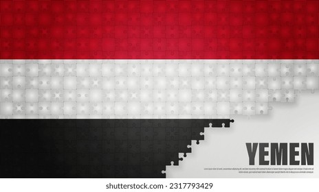 Yemen jigsaw flag background. Element of impact for the use you want to make of it.