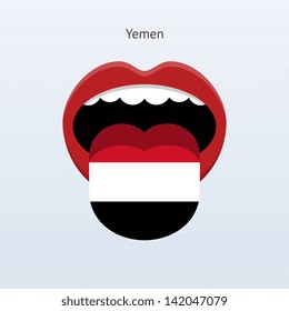 Yemen language. Abstract human mouth. Vector illustration.