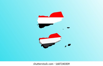 ilustración vectorial de icono de Yemen Map 3D