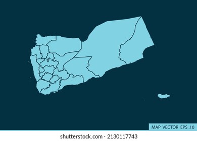 Yemen map ,Abstract mash line and point scales on dark background for your web site design map logo, app, ui ,Travel. Vector illustration eps 10.